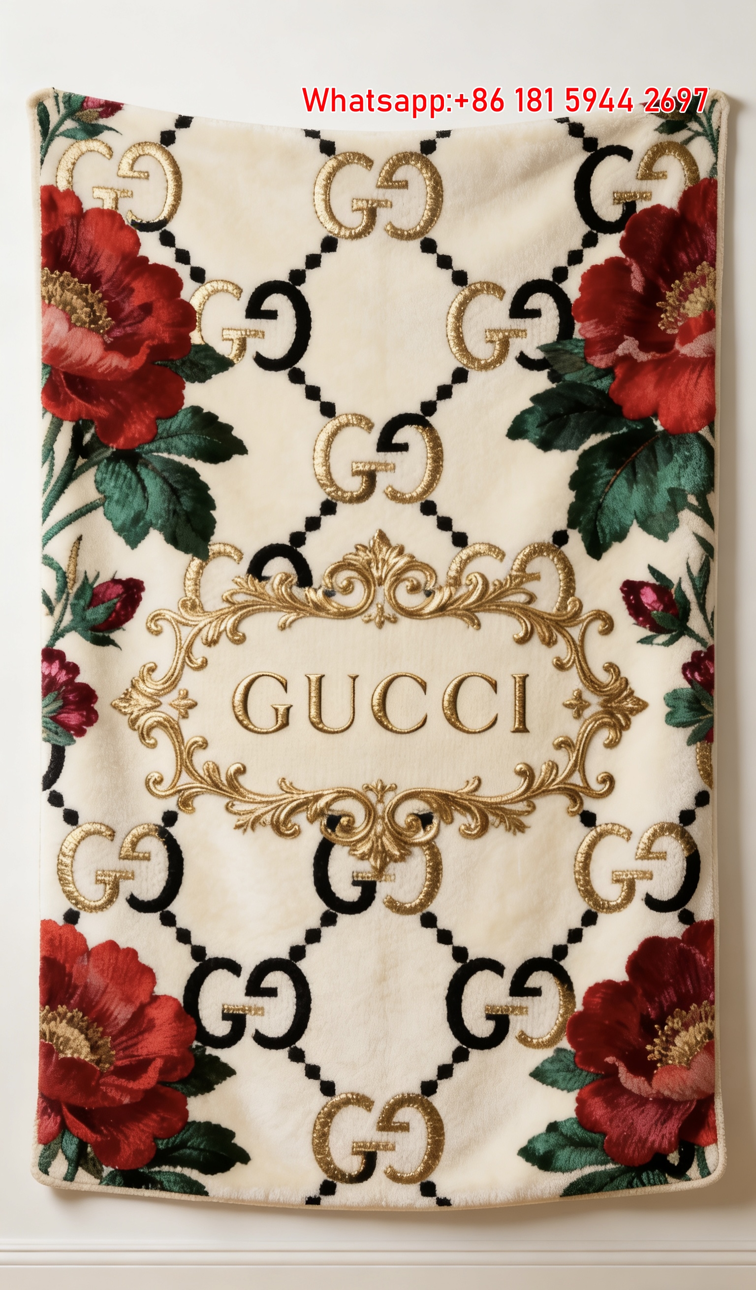 Gucci Floral GG Monogram rose Throw blankets IMG_2663